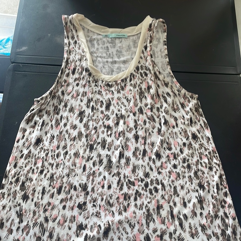 Sleeveless animal print tunic